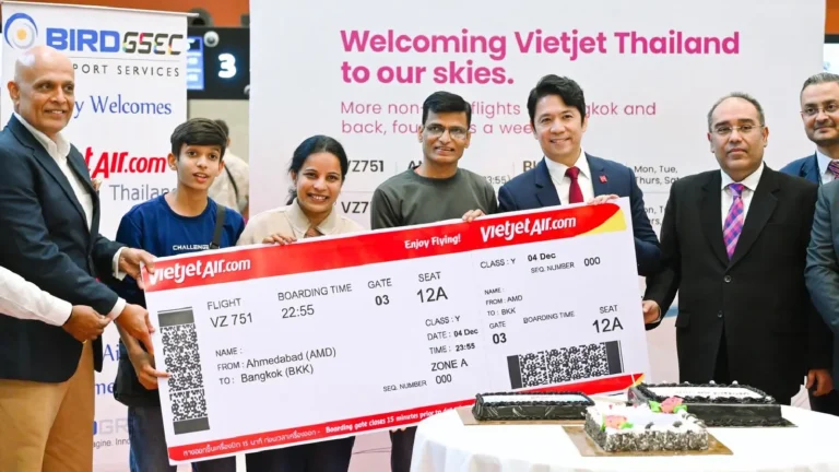 Ahmedabad to Bangkok flight inauguration ceremony